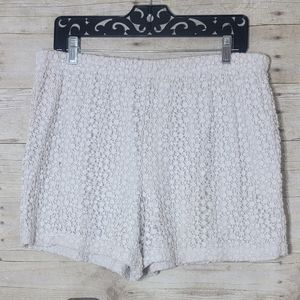 Beach white lace shorts. size XL